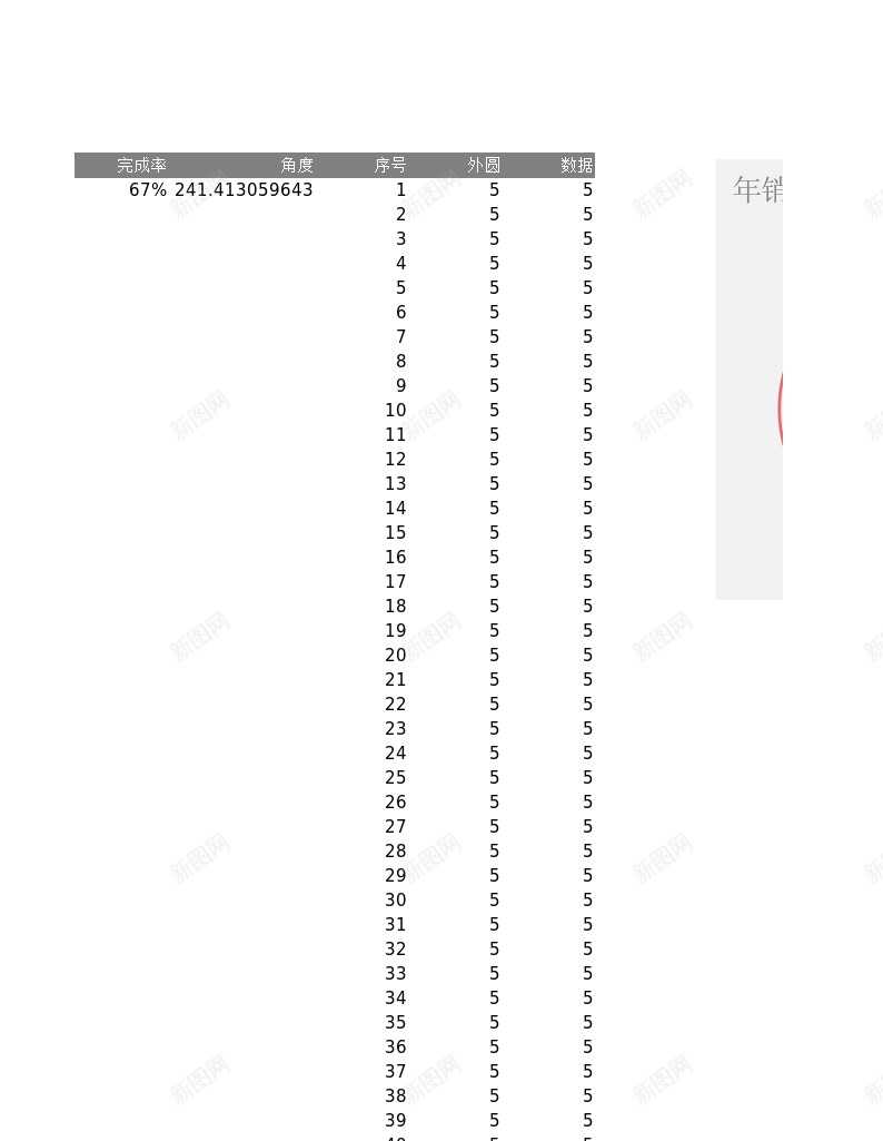 圆角线穿环百分比办公Excel_新图网 https://ixintu.com 圆角 百分比 线穿环