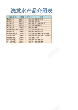 表设计产品介绍表