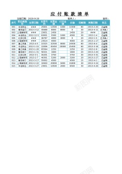 psd免抠素材应付账款记录表