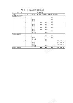 指示表员工工资动态分析表