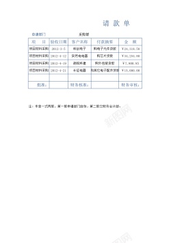 图片素材请款单