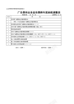 其纳税广告费跨年度纳税调整表