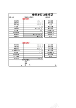 债券债券筹资决策模型