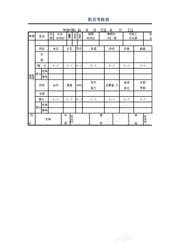 男白领职员考核表