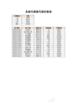 代理icon各级代理商价格表