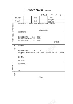 开心工作工作移交情况表