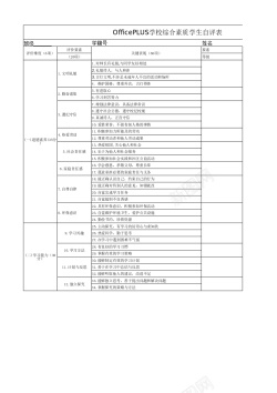 素质优良学生综合素质自评表Excel图表模板