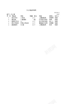 创意办公用品办公用品领用表