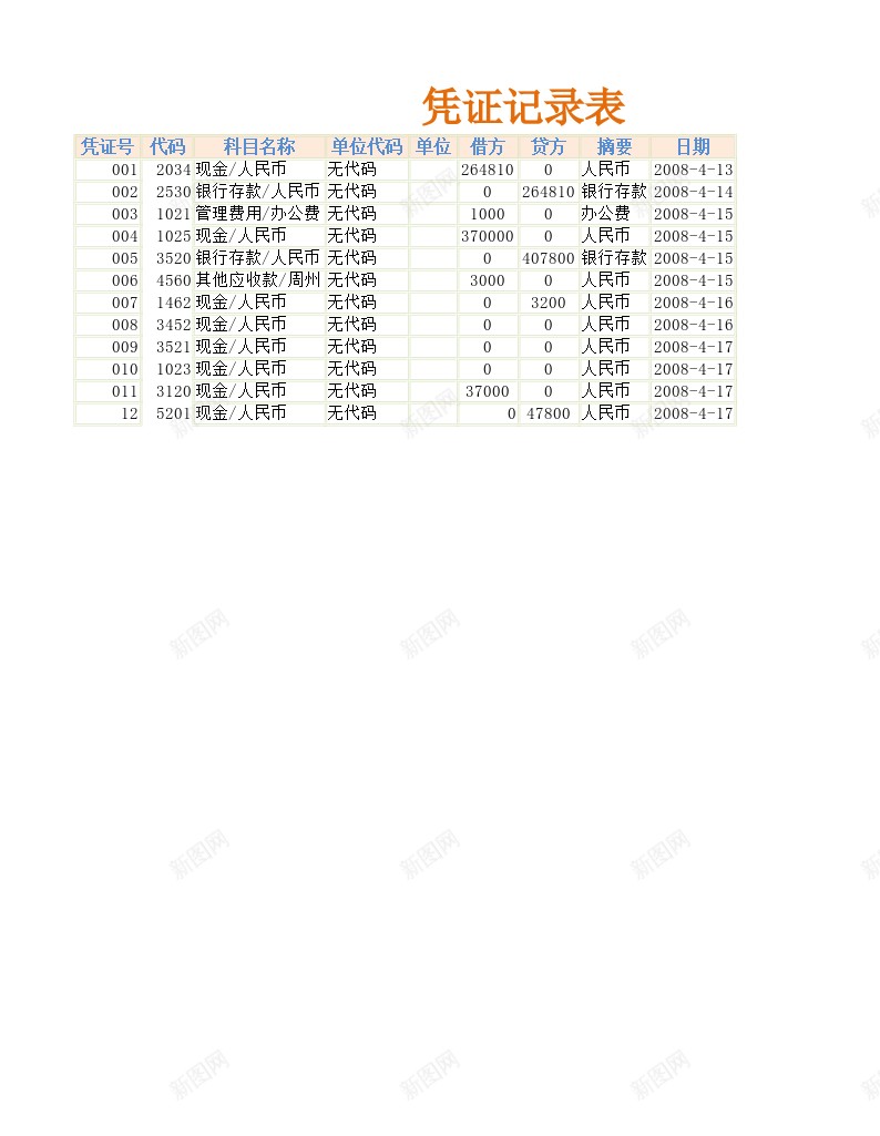费用明细表办公Excel_新图网 https://ixintu.com 明细表 费用