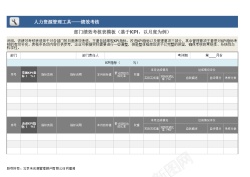 透明矢量图部门绩效考核表模板基于KPI以月度为例