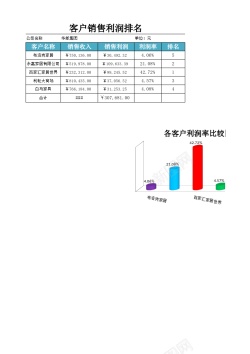 设计矢量图设计客户销售利润排行榜