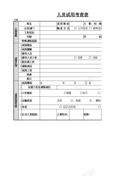 航空人员人员试用考查表